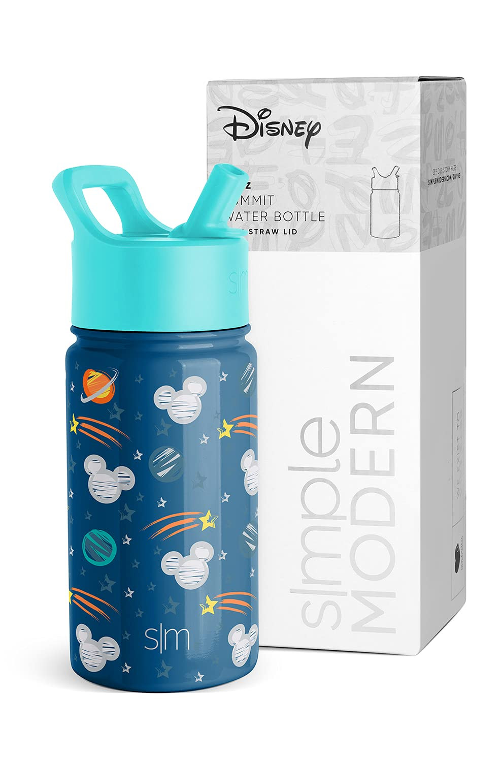 Simple Modern Disney Mickey Mouse Kids Water Bottle with Straw Lid | Reusable Insulated Stainless St | Amazon (US)