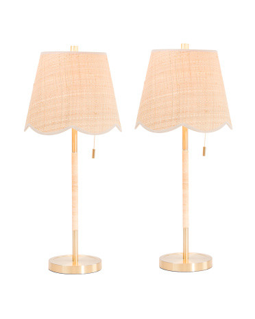 2pk 28in Scalloped Shade Table Lamps | TJ Maxx