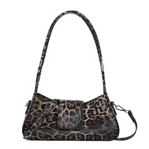 OANEXX Leopard Print Purses and Handbags Cheetah Print Hobo Shoulder Bag Y2k Leopard Crescent Tote Bag Cheetah Clutch Purse (Brown) | Amazon (US)