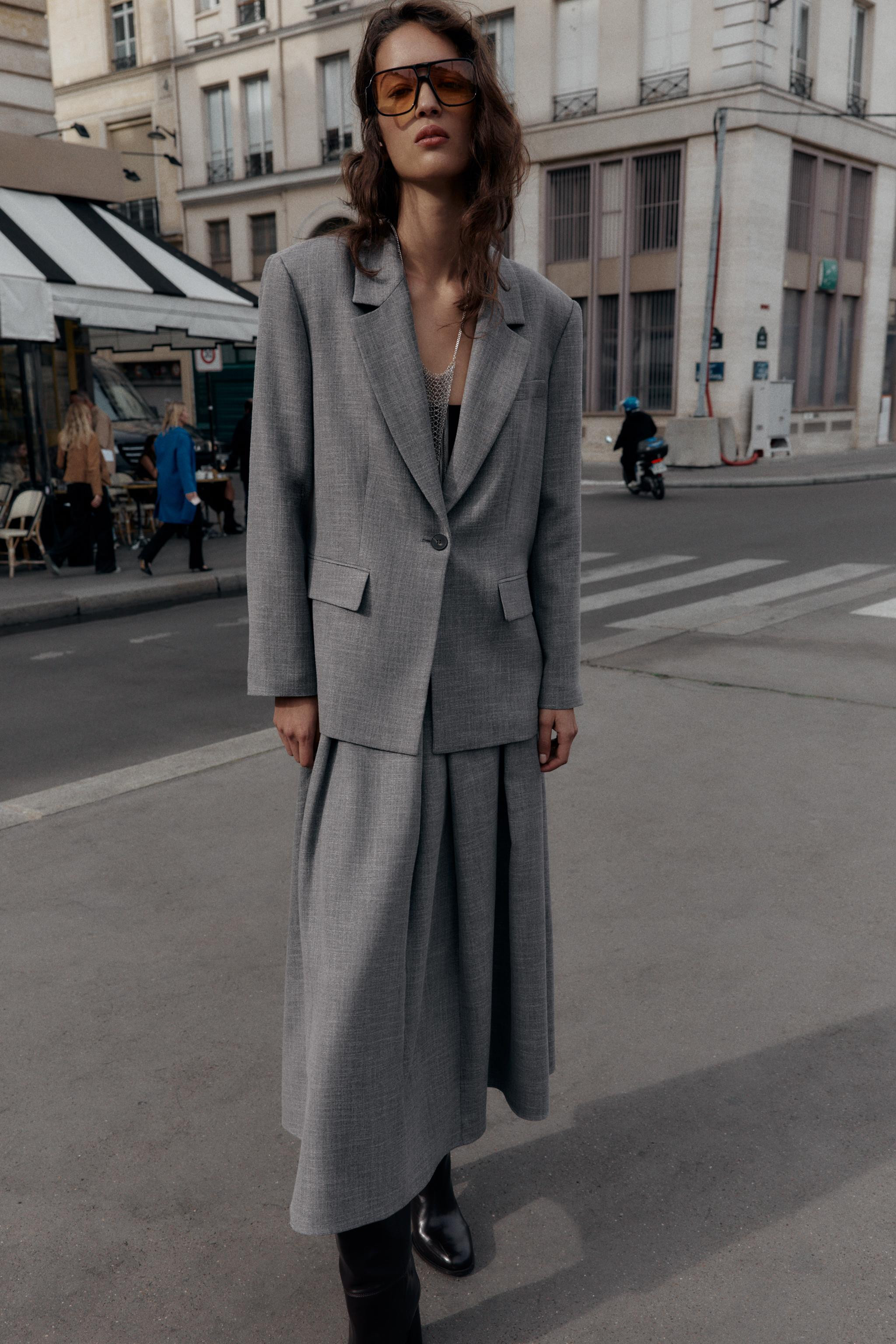 HERRINGBONE BLAZER WITH SHOULDER PADS | Zara US