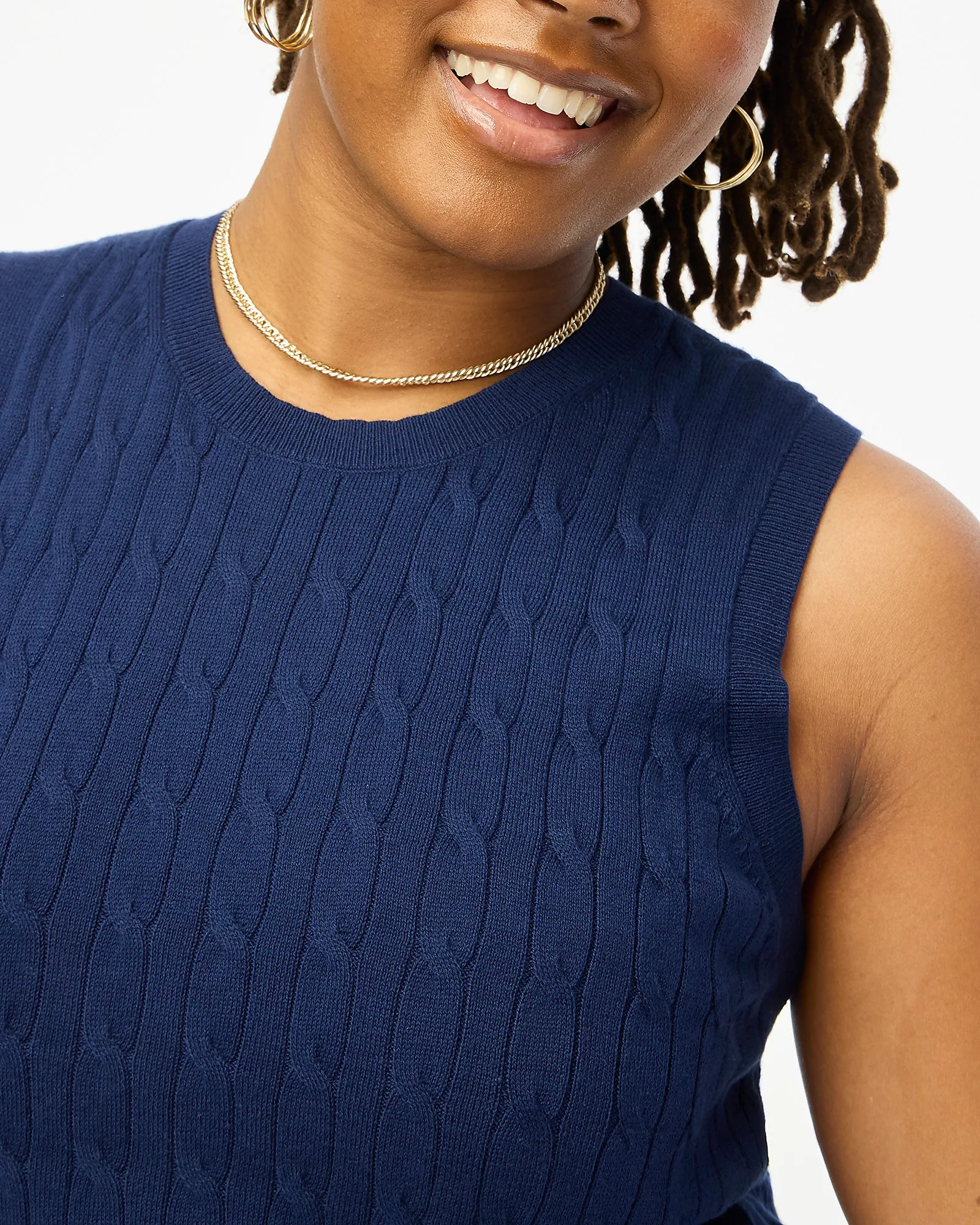 Cotton cable sweater shell | J.Crew Factory