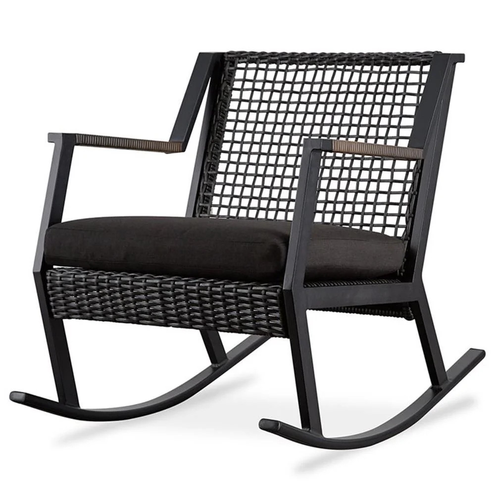 Real Flame Calvin Aluminum Patio Rocker in Black (Set of 2) | Walmart (US)