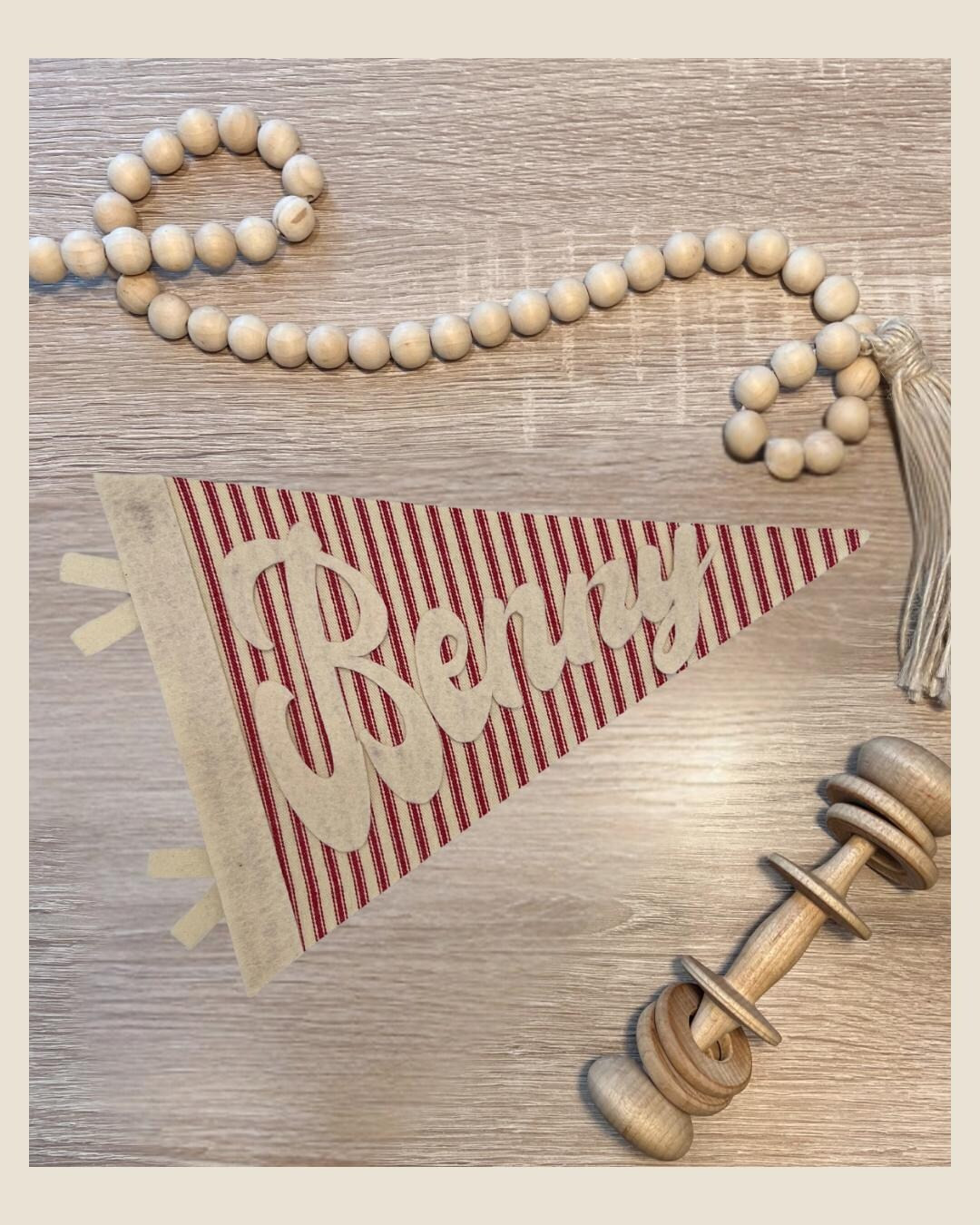 Custom Name Pennant- Striped Red - Etsy | Etsy (US)