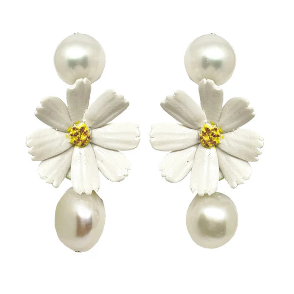 Cosmos pearl drops in white | Meg Carter Designs
