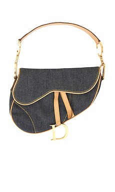FWRD Renew Dior Denim Saddle Bag in Blue from Revolve.com | Revolve Clothing (Global)