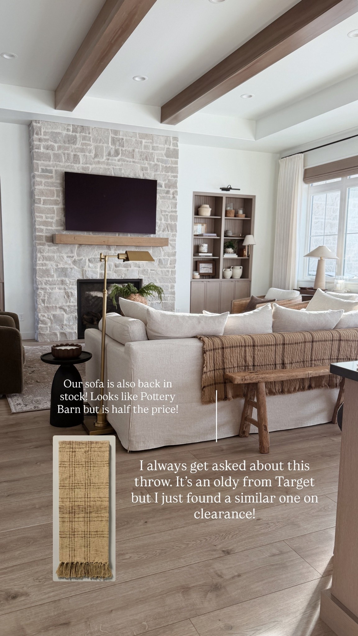 Found a similar throw to our behind the sofa throw! Our slipcovered sofa is also back in stock! It’s super deep and cozy. 

#LTKHome #LTKSaleAlert