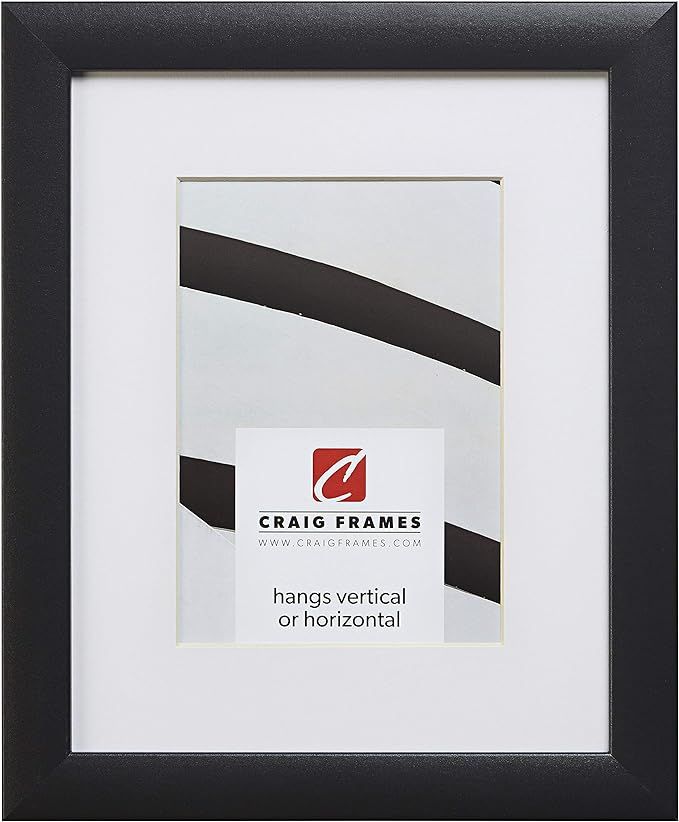 Craig Frames 1WB3BK 11 x 17 Inch Black Picture Frame Matted to Display an 8 x 12 Inch Photo | Amazon (US)