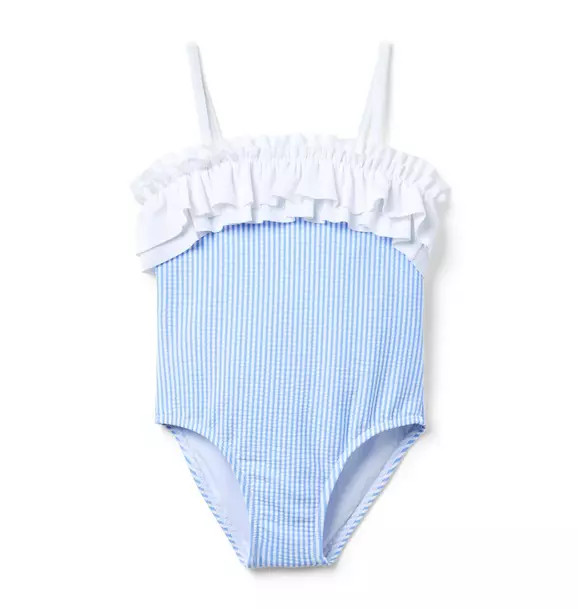 Recycled Striped Ruffle Swimsuit | Janie and Jack