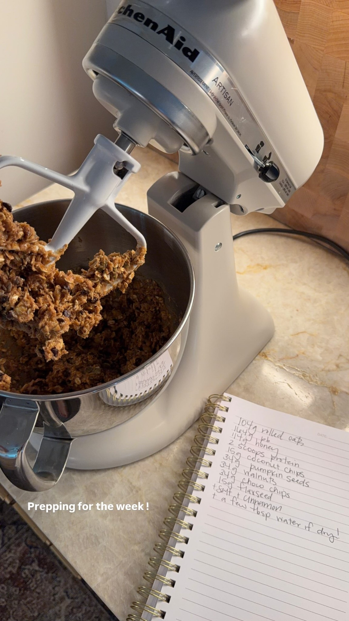 Prepping for the week with my Kitchen Aid mixer!