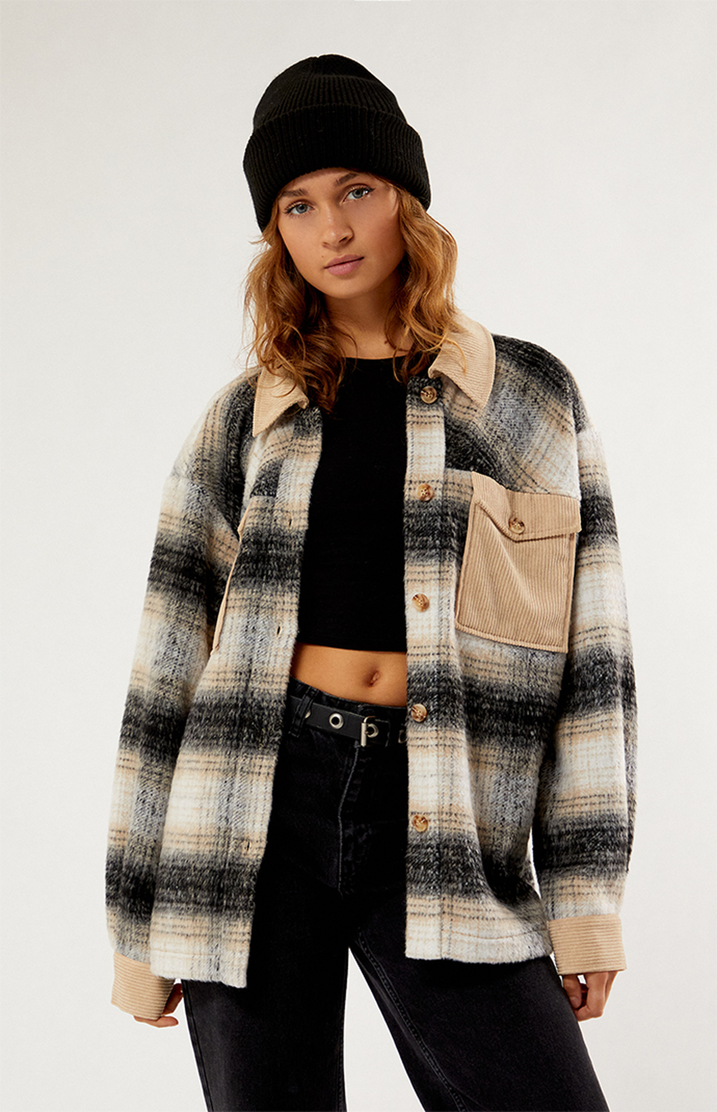 PacSun Plaid Contrast Shacket | PacSun
