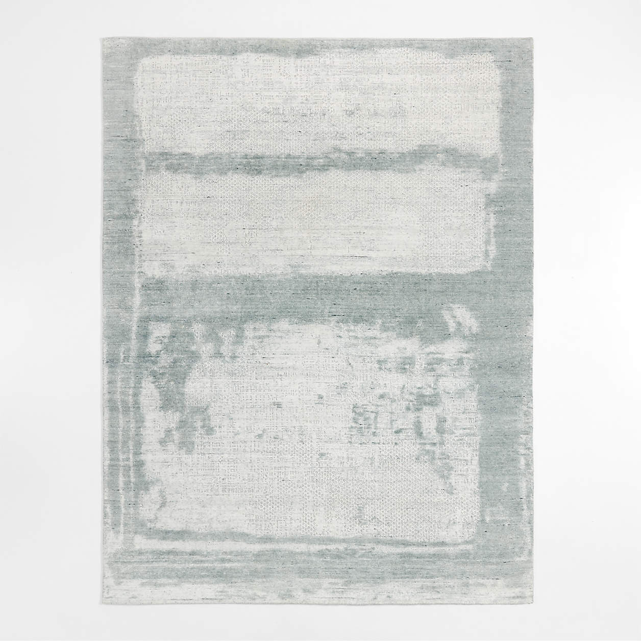 Milano Wool and Viscose Hand-Knotted Turquoise Blue Area Rug 6'x9' + Reviews | Crate & Barrel | Crate & Barrel