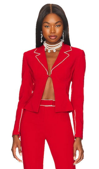 Catalina Micro Jacket in Cherry Red | Revolve Clothing (Global)