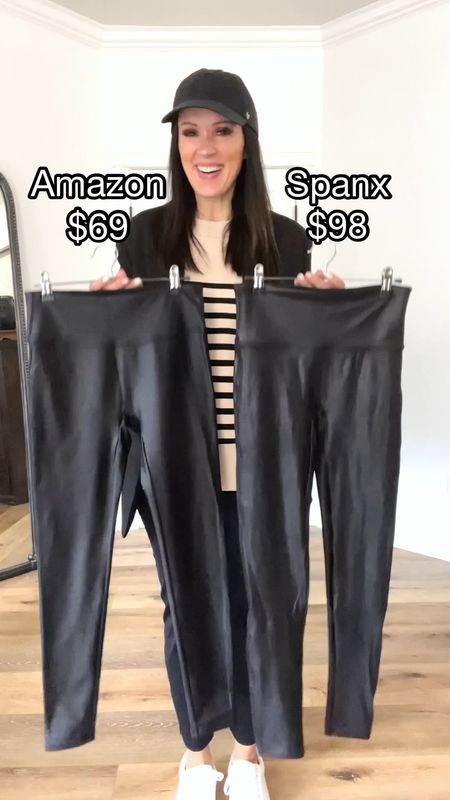 It’s a showdown! Putting the cult-favorite faux-leather leggings from Spanx ($98) against the Amazon version ($69). 

Had to go with Spanx on this one. With better tummy control, more booty lift, and more all-over slimming, Spanx had the edge, even at $29 more. Totally worth it, in my opinion. Although I must say, I’m fairly impressed with the Amazon version. They are comfy, look nearly identical. If you aren’t looking for as much compression, these are a good option! Use code TRACYXSPANX for 10% off your entire Spanx purchase  

Sizing-did medium in both. 

#LTKunder100 #LTKworkwear #LTKstyletip