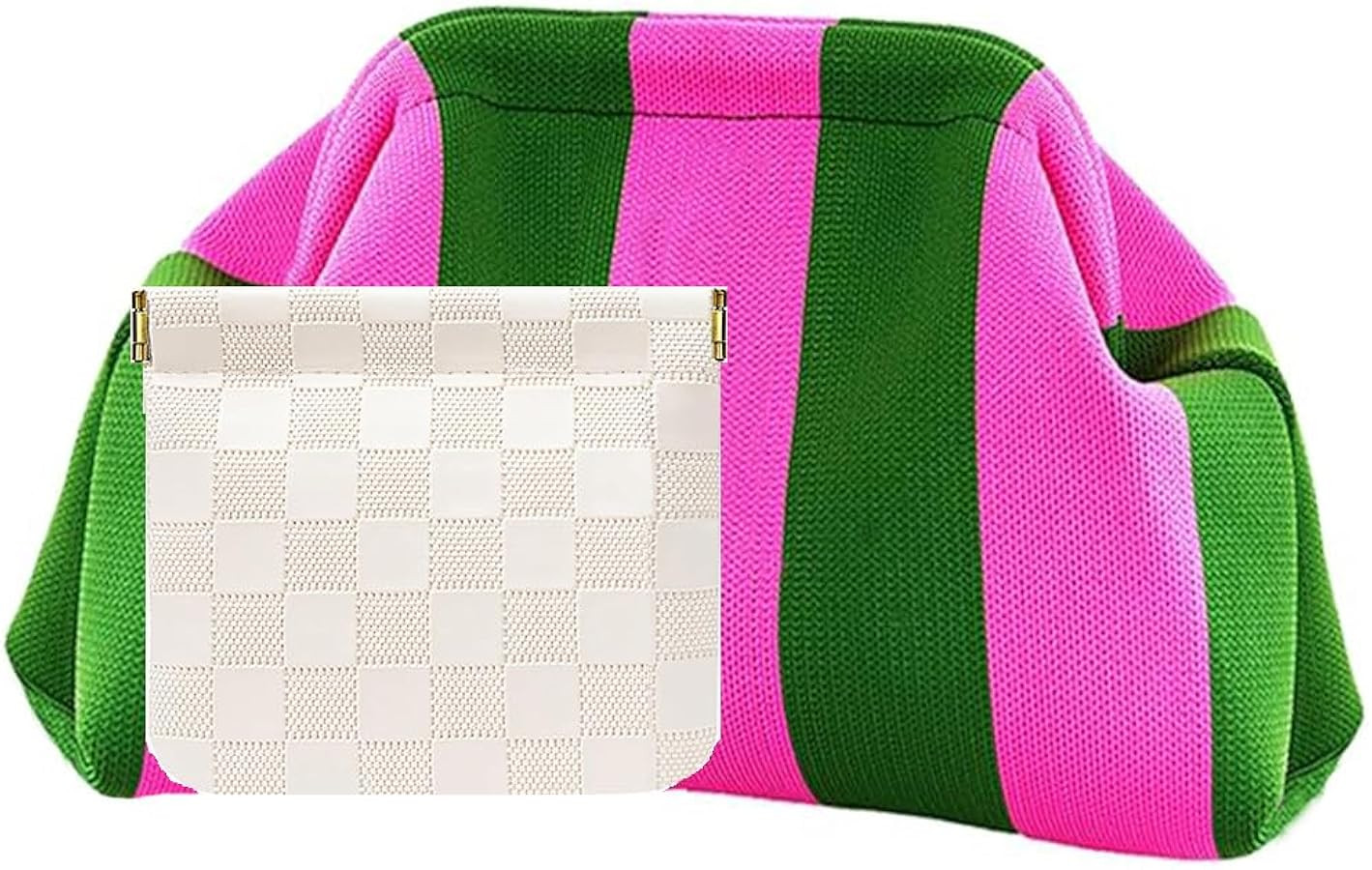 Vpoofree Clutch Purses for Women,Woven Crochet Bag&Cosmetic Bag Dumpling Striped Cloud Purse Even... | Amazon (US)