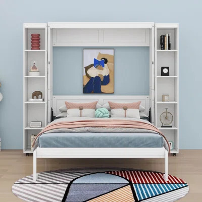 Queen Murphy Bed With Storage Doors & Hydraulic Lift | Wayfair North America