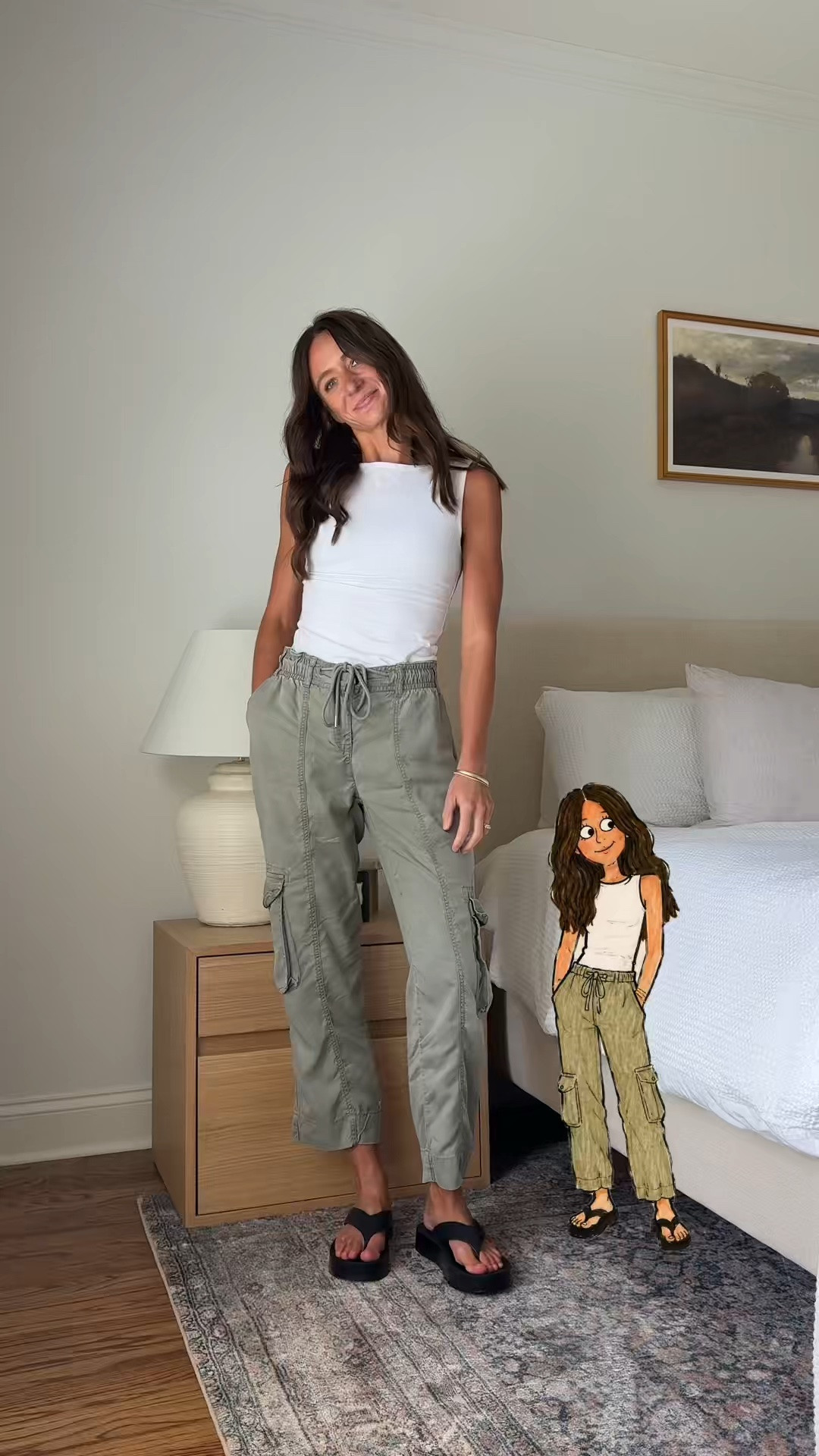 Cargos and boatneck tank with platform sandals

#LTKdayinmylife #LTKgrwm #LTKmomlife
