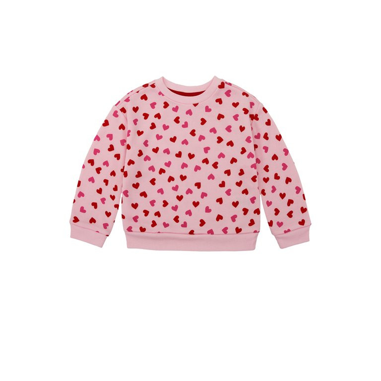 Way to Celebrate Toddler Girls Valentine's Day Crewneck, Sizes 12M-5T | Walmart (US)