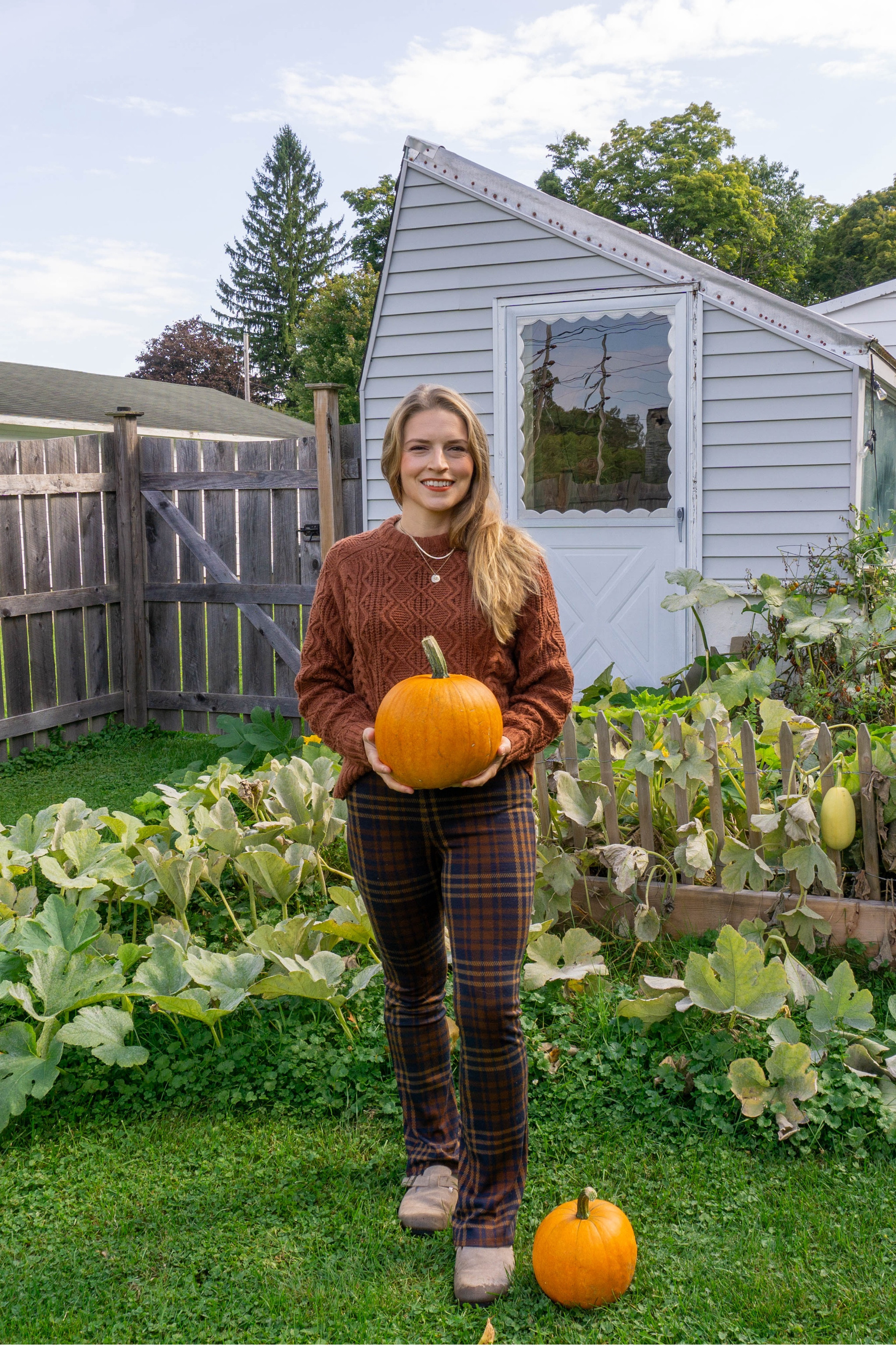 Harvesting pumpkins from the back yard 🎃

Plaid pants, cable knit sweater, fall fit, fall outfit, ootd, cozy, casual, Scottish 

#LTKFindsUnder50 #LTKSeasonal