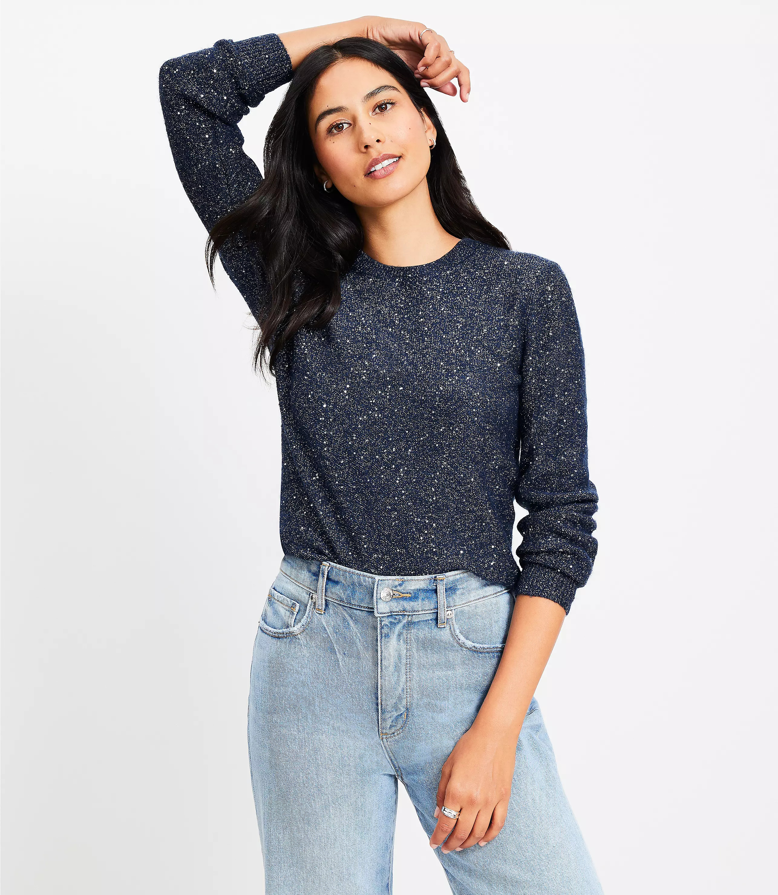 Petite Sequin Shimmer Sweater | LOFT