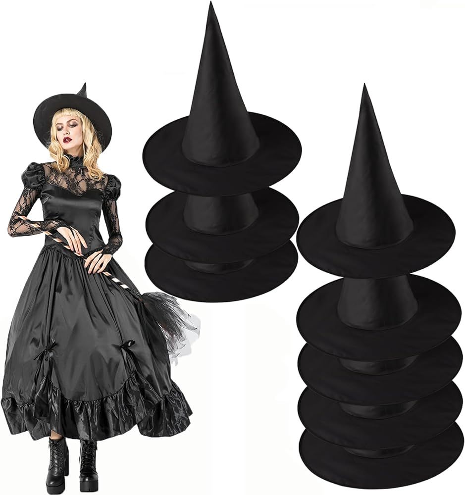 MAITING 8Pcs Witches Hat,Halloween Witches Hats Decor,Witch Hat,Floating Front Porch Yard Indoor ... | Amazon (US)