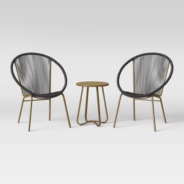 Fisher 3pc Disc Chair Small Space Set - Black/Gold - Project 62™ | Target