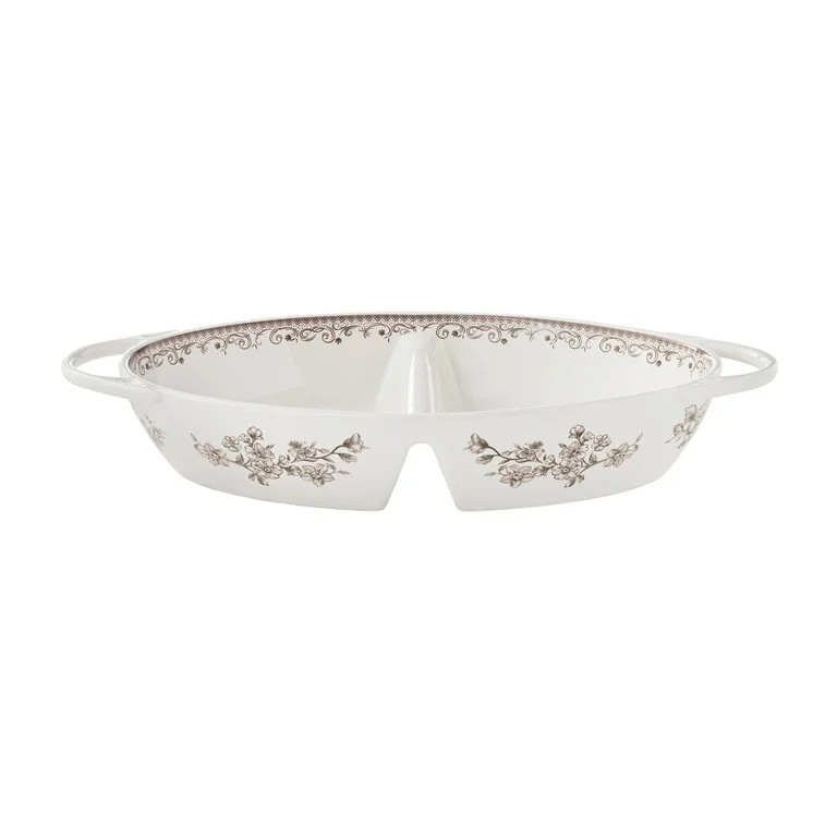 The Pioneer Woman Agatha Stoneware Divided Serving Tray, Brown | Walmart (US)