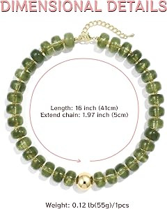 Badu Colorful Chunky Beaded Choker Necklace, Acrylic Colorful Bead Statement Necklaces, Adjustabl... | Amazon (US)