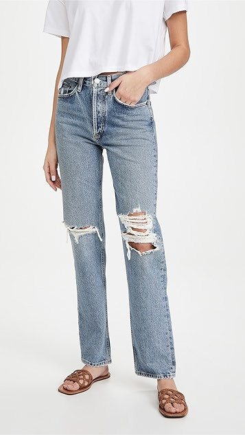 Lana Mid Rise Vintage Straight Jeans | Shopbop