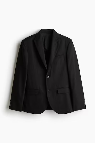 H & M - Regular-Fit Linen-Blend Jacket - Black | H&M (US + CA)