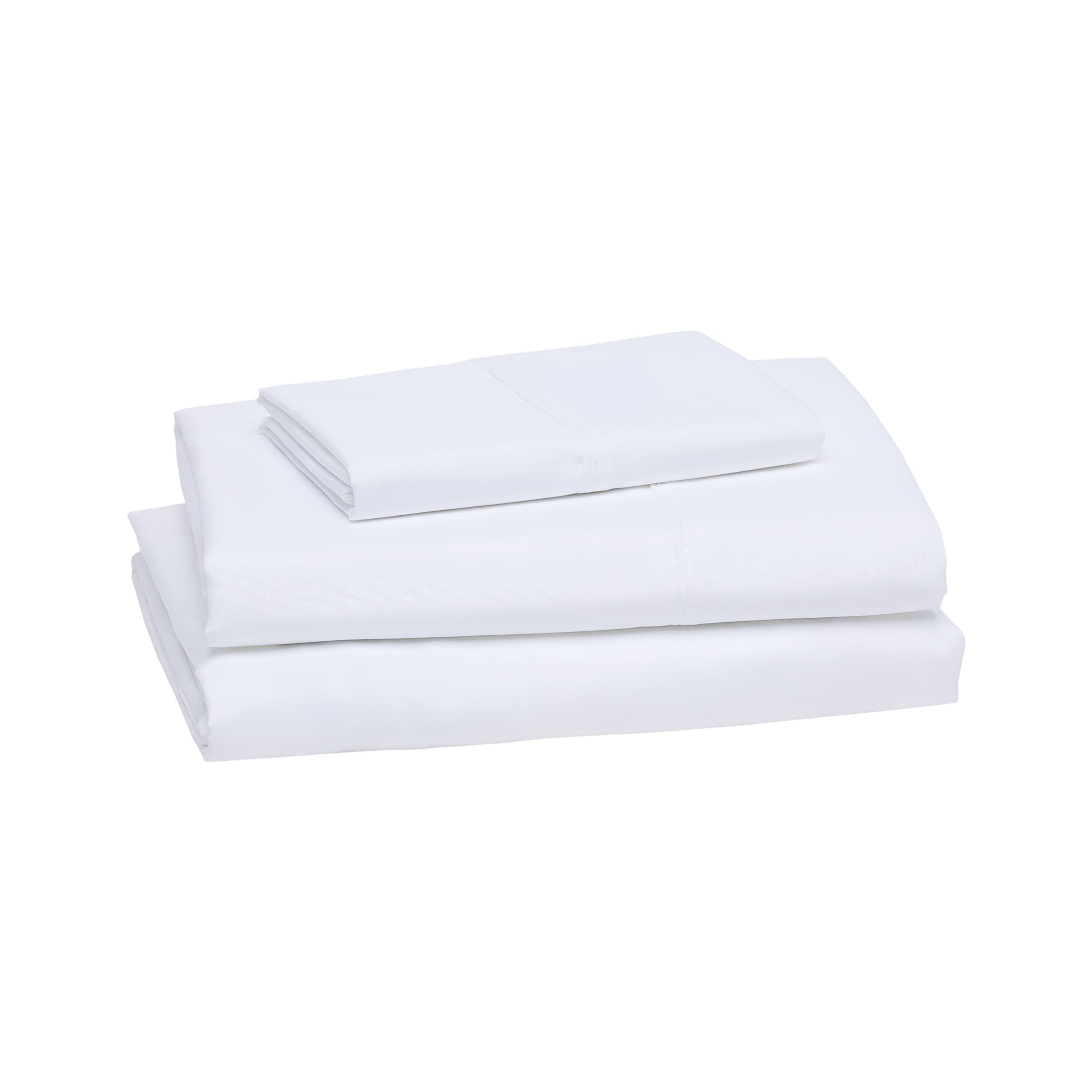 Amazon Basics Lightweight Breathable Wrinkle-Free Brushed Microfiber 3-Piece Bed Sheet Set with 1... | Amazon (US)
