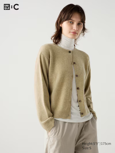 Cashmere Crew Neck Short Cardigan | UNIQLO (UK)