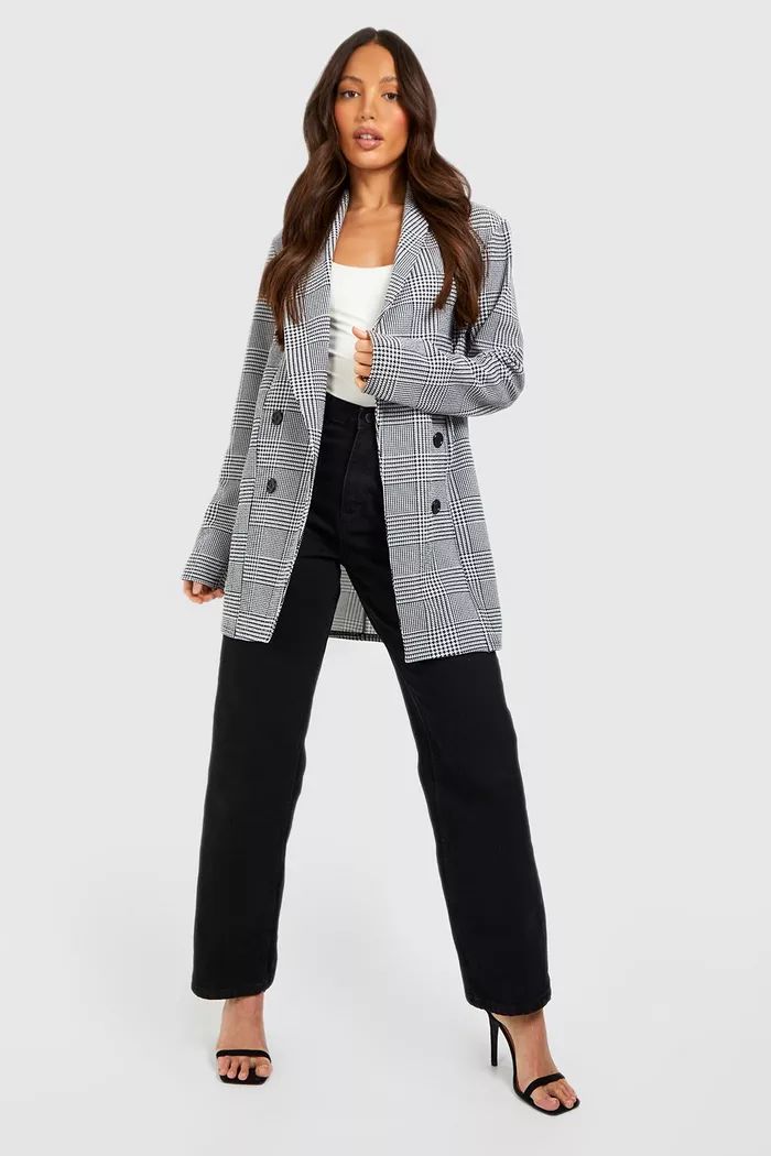 Tall Basic Jersey Knit Flannel Relaxed Fit Blazer | boohoo (US & Canada)