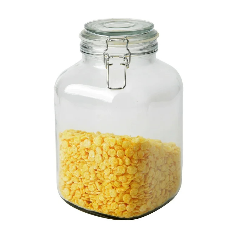Mainstays Kitchen storage 106OZ Clear Glass Lock Lid Jar | Walmart (US)
