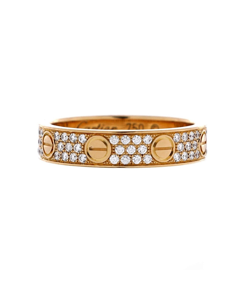Pre-Owned Cartier Love Wedding Band Pave Diamonds Ring 18K Gold and Diamonds | Bloomingdale's (US)
