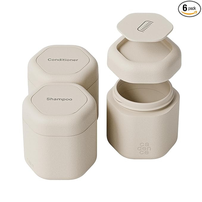 Cadence Travel Containers Haircare Capsule Set - Magnetic Containers with Lids,Carry On Travel Es... | Amazon (US)