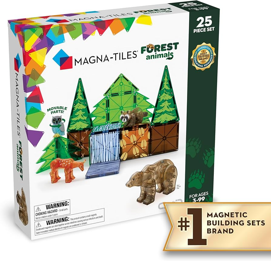 MAGNA-TILES Forest Animals 25-Piece Magnetic Construction Set, The ORIGINAL Magnetic Building Bra... | Amazon (US)