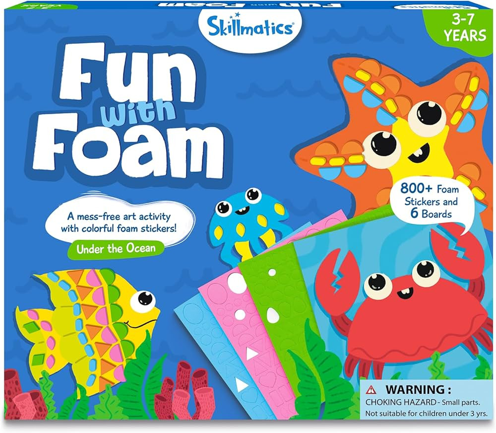 Skillmatics Art Activity - Fun with Foam Underwater Animals, No Mess Sticker Art for Kids, Craft ... | Amazon (US)
