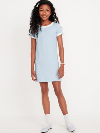 Short-Sleeve Ribbed Dress for Girls | Old Navy (US)