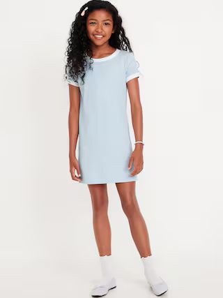 Short-Sleeve Ribbed Dress for Girls | Old Navy (US)