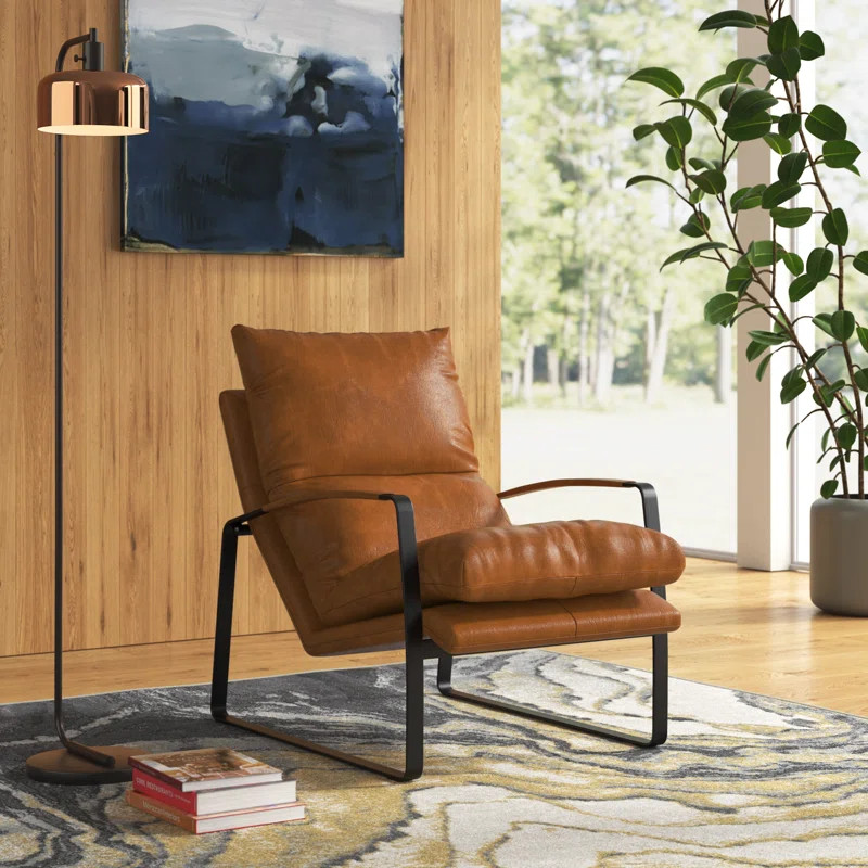Gibb 25.5'' Wide Top Grain Leather Lounge Chair | Wayfair North America
