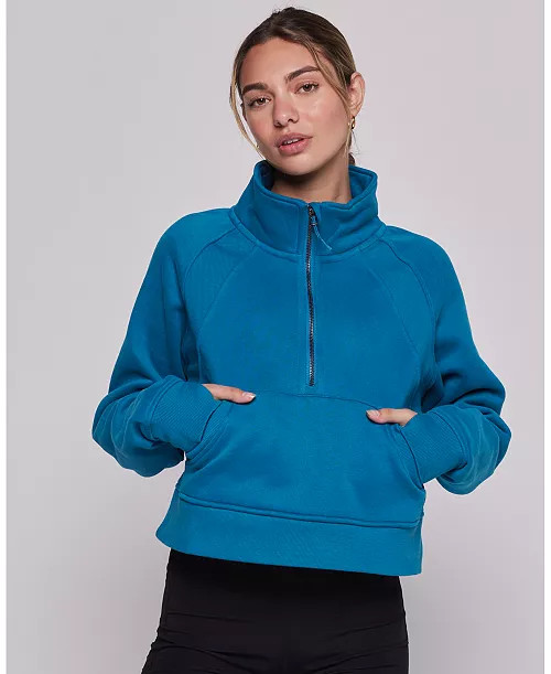 Effortless Fleece Crop Half Zip Pullover For Women - Macy's | Macy's