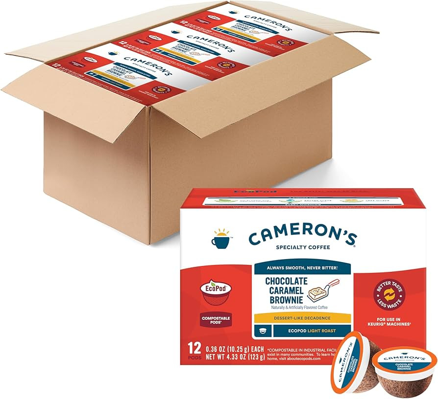 Cameron's Coffee Single Serve Pods, Flavored, Chocolate Caramel Brownie, 12 Count (Pack of 6) | Amazon (US)