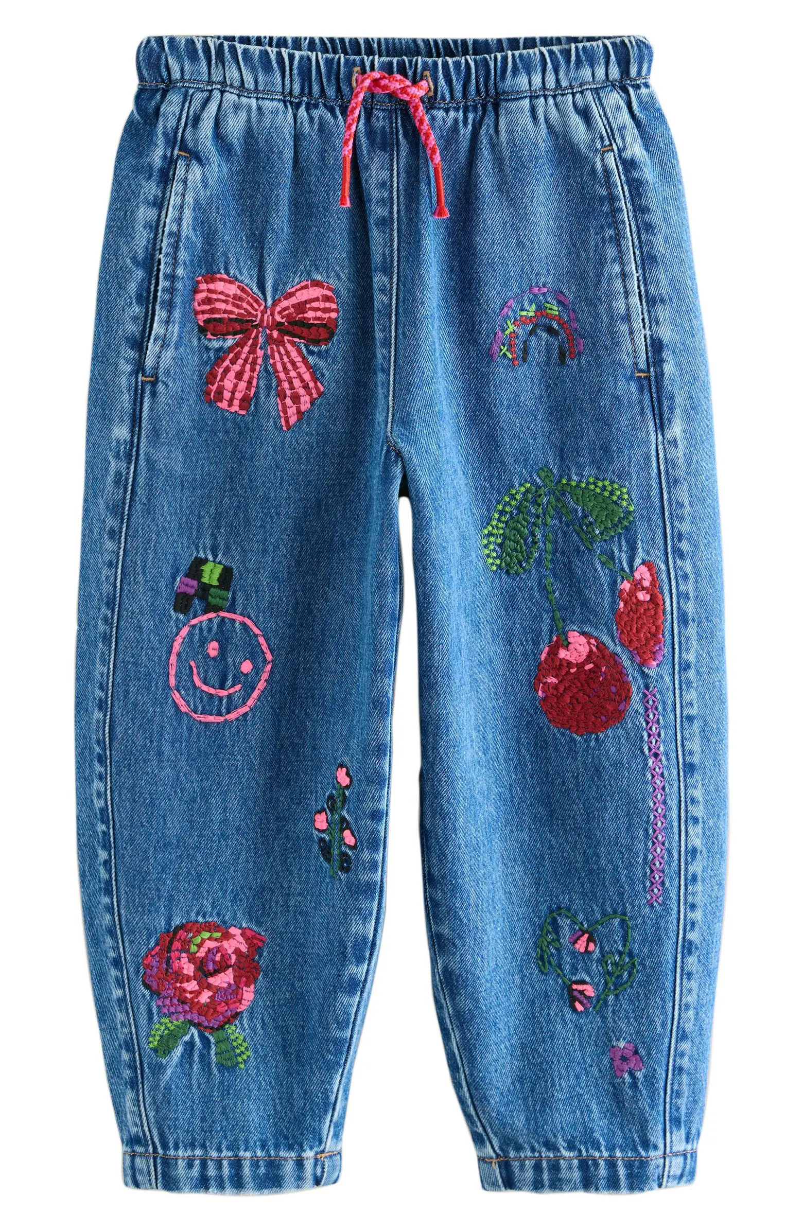 Kids' Doodles Embroidered Denim Jeans | Nordstrom