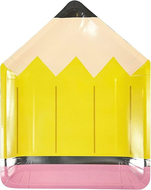 Back To School Pencil Plates, 12 ct | Kindergarten Party Decor | Graduation Party | Amazon (US)