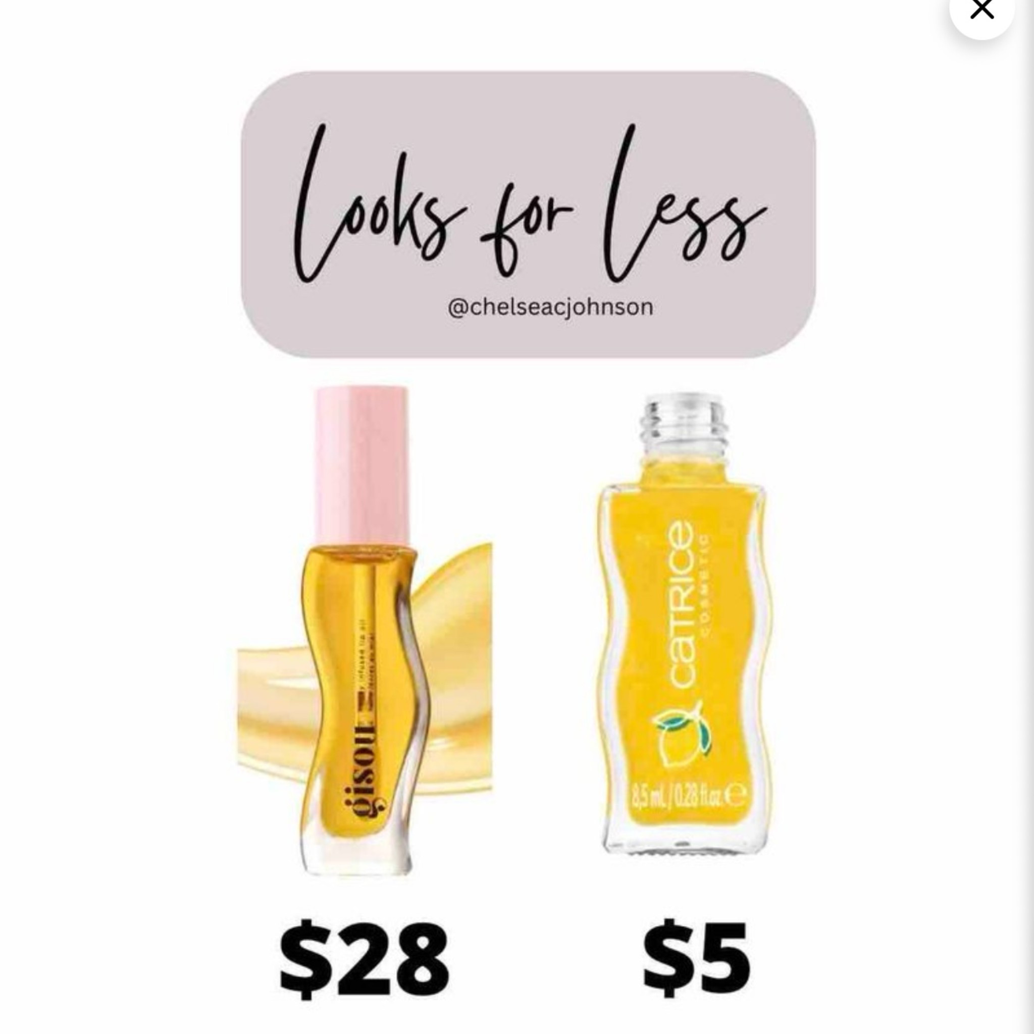 Gisou lip oil
Catrice lip oil 

#LTKGiftGuide #LTKselfcare #LTKBeauty