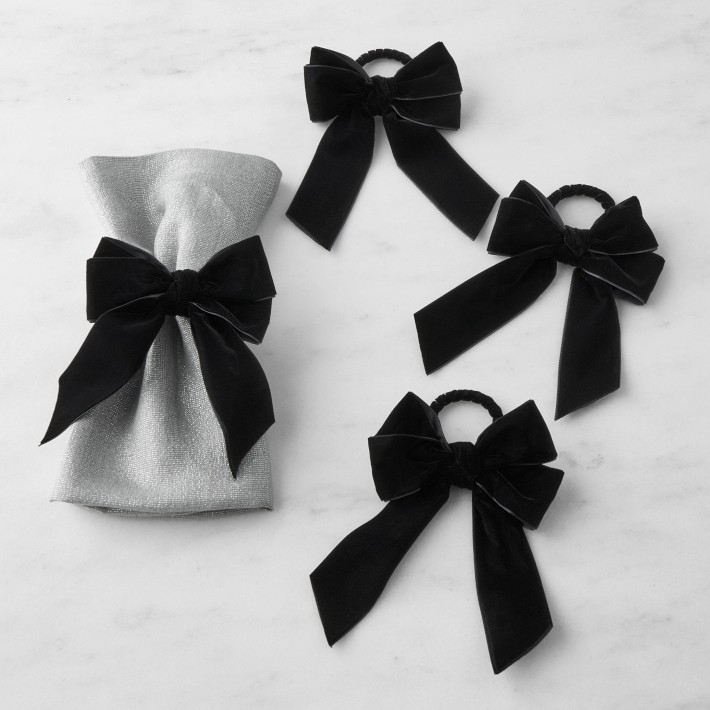 Velvet Bow Napkin Rings, Set of 4 | Williams-Sonoma