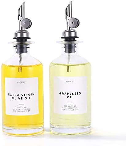 Molimoli Oil and Vinegar Dispenser with Metal Pour Spout, Weighted Pourer, Glass Bottle Dispenser... | Amazon (US)