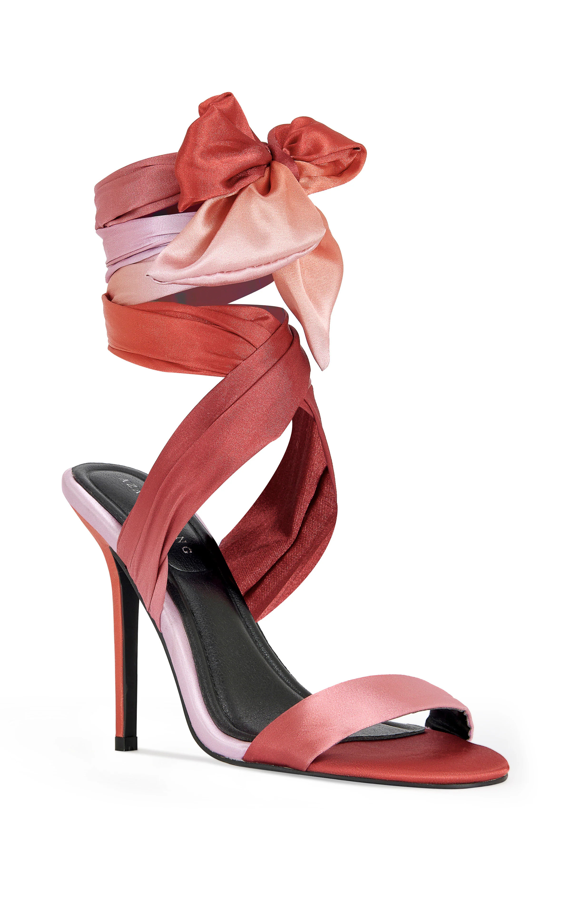 ELZON-ORANGE WRAP-AROUND STILETTO SANDAL | Azalea Wang