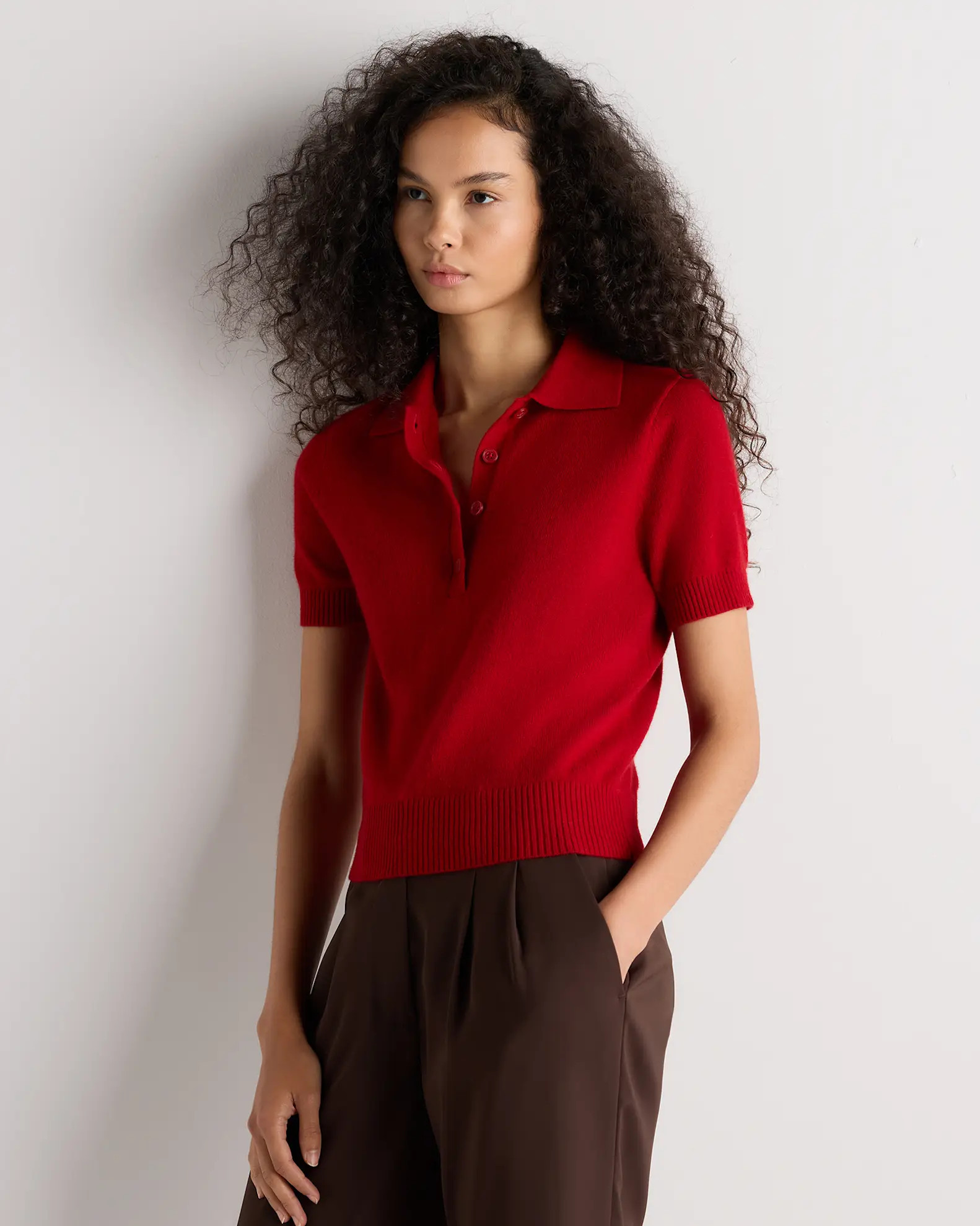 Mongolian Cashmere Short Sleeve Polo | Quince