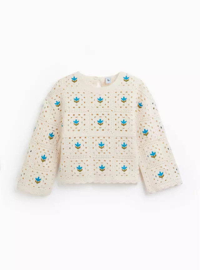 Cream Crochet Knit Jumper 5-6 years | Tu Clothing